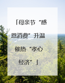 母亲节“感恩消费”升温 催热“孝心经济”