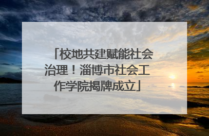校地共建赋能社会治理！淄博市社会工作学院揭牌成立