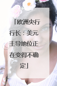 欧洲央行行长：美元主导地位正在变得不确定