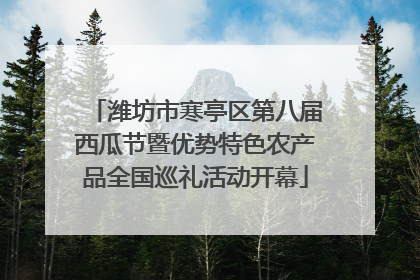 潍坊市寒亭区第八届西瓜节暨优势特色农产品全国巡礼活动开幕