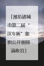 潍坊诸城市第二届“汉车杯”象棋公开赛圆满收官