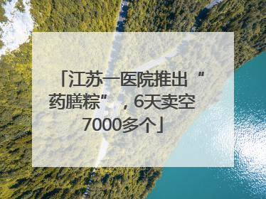 江苏一医院推出“药膳粽”，6天卖空7000多个