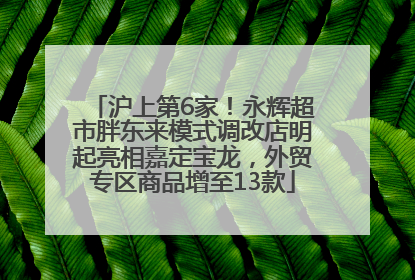 沪上第6家！永辉超市胖东来模式调改店明起亮相嘉定宝龙，外贸专区商品增至13款