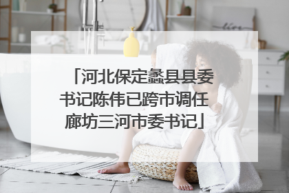 河北保定蠡县县委书记陈伟已跨市调任廊坊三河市委书记