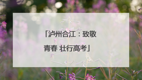 泸州合江：致敬青春 壮行高考