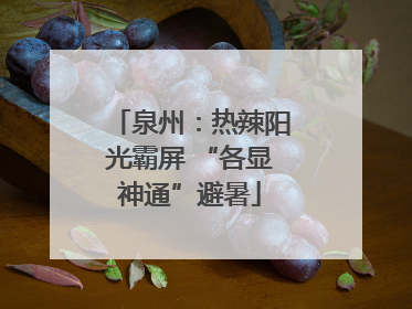 泉州：热辣阳光霸屏 “各显神通”避暑