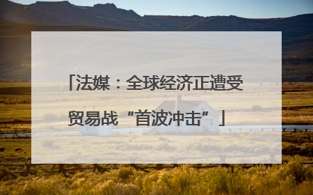 法媒：全球经济正遭受贸易战“首波冲击”