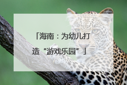 海南：为幼儿打造“游戏乐园”