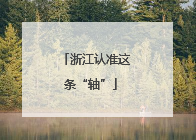 浙江认准这条“轴”