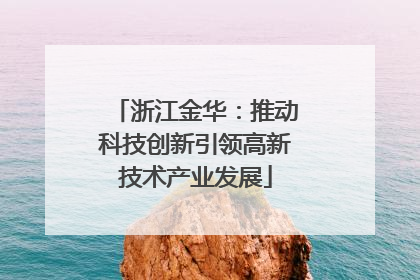浙江金华：推动科技创新引领高新技术产业发展