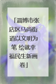 淄博市张店区马尚街道以文明为笔 绘就幸福民生新画卷