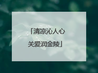 清凉沁人心 关爱润金陵