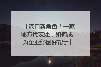 港口新角色！一家地方代表处，如何成为企业纾困好帮手
