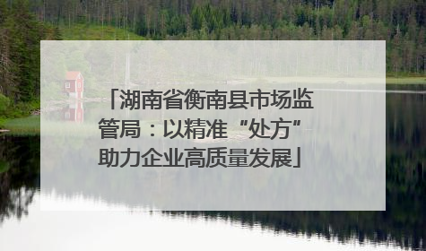 湖南省衡南县市场监管局：以精准“处方”助力企业高质量发展