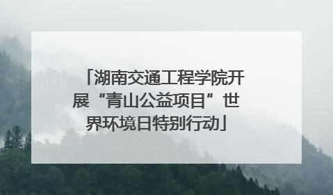 湖南交通工程学院开展“青山公益项目”世界环境日特别行动