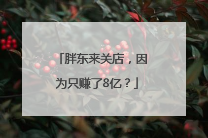 胖东来关店，因为只赚了8亿？