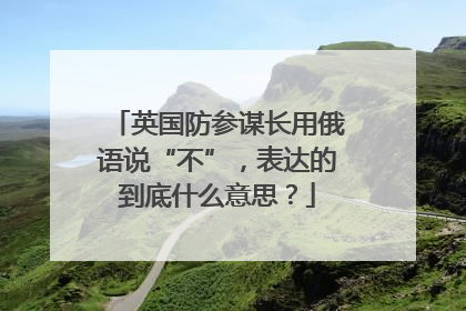 英国防参谋长用俄语说“不”，表达的到底什么意思？