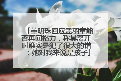 董明珠回应孟羽童能否再回格力，称其离开时确实是犯了很大的错：她对我来说是孩子
