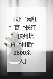 让“网红”更“长红” 杭州培育“村播”2600余人