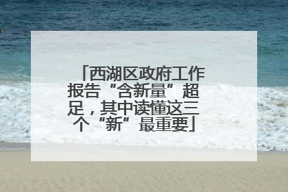 西湖区政府工作报告“含新量”超足，其中读懂这三个“新”最重要