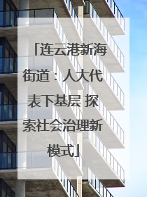 连云港新海街道：人大代表下基层 探索社会治理新模式