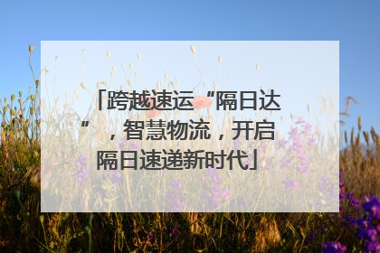 跨越速运“隔日达”，智慧物流，开启隔日速递新时代
