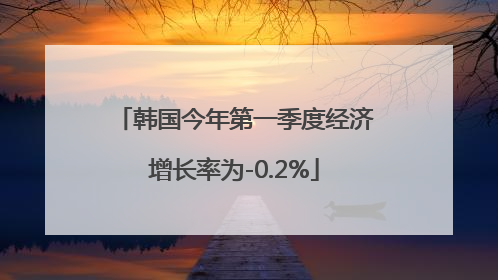 韩国今年第一季度经济增长率为-0.2%