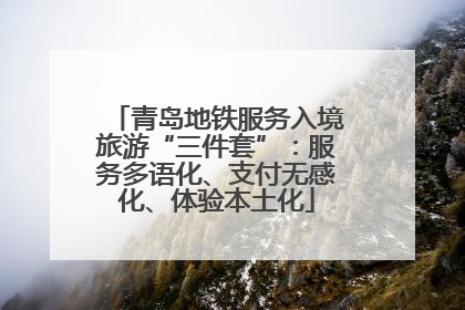 青岛地铁服务入境旅游“三件套”：服务多语化、支付无感化、体验本土化