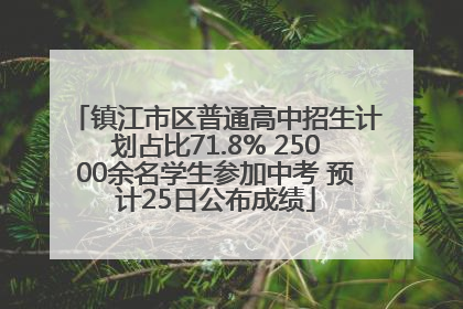 镇江市区普通高中招生计划占比71.8% 25000余名学生参加中考 预计25日公布成绩
