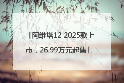 阿维塔12 2025款上市，26.99万元起售