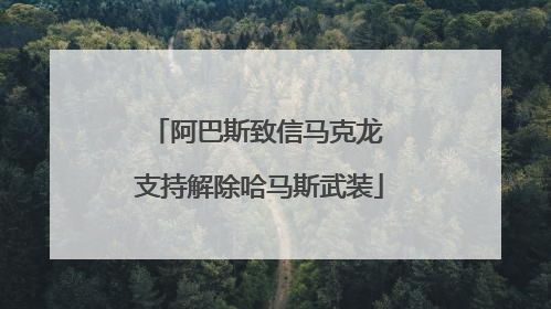 阿巴斯致信马克龙 支持解除哈马斯武装