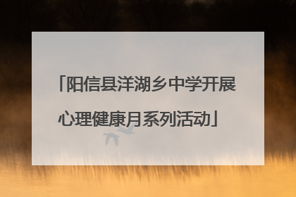 阳信县洋湖乡中学开展心理健康月系列活动