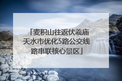 麦积山往返伏羲庙 天水市优化5路公交线路串联核心景区