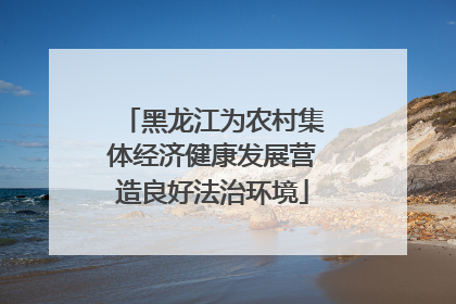 黑龙江为农村集体经济健康发展营造良好法治环境