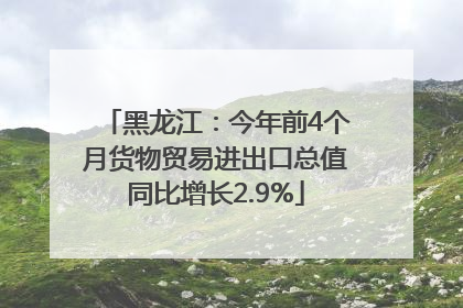 黑龙江：今年前4个月货物贸易进出口总值同比增长2.9%