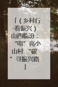 （乡村行·看振兴）山西临汾：“电”亮小山村 “碳”寻振兴路