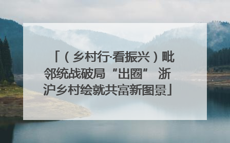 （乡村行·看振兴）毗邻统战破局“出圈” 浙沪乡村绘就共富新图景