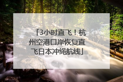 3小时直飞！杭州空港口岸恢复直飞日本冲绳航线