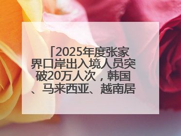 2025年度张家界口岸出入境人员突破20万人次，韩国、马来西亚、越南居客源国前三