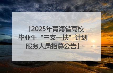 2025年青海省高校毕业生“三支一扶”计划服务人员招募公告
