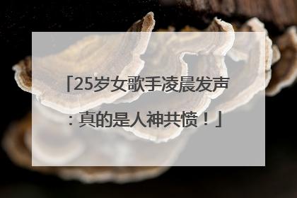 25岁女歌手凌晨发声：真的是人神共愤！
