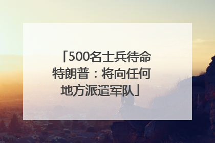 500名士兵待命 特朗普：将向任何地方派遣军队