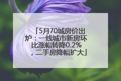 5月70城房价出炉：一线城市新房环比涨幅转降0.2%，二手房降幅扩大