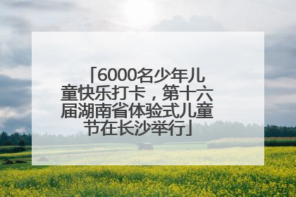 6000名少年儿童快乐打卡，第十六届湖南省体验式儿童节在长沙举行