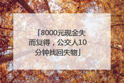 8000元现金失而复得，公交人10分钟找回失物