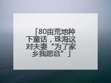 80亩荒地种下童话，珠海这对夫妻“为了家乡我愿意”