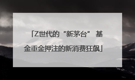Z世代的“新茅台” 基金重金押注的新消费狂飙